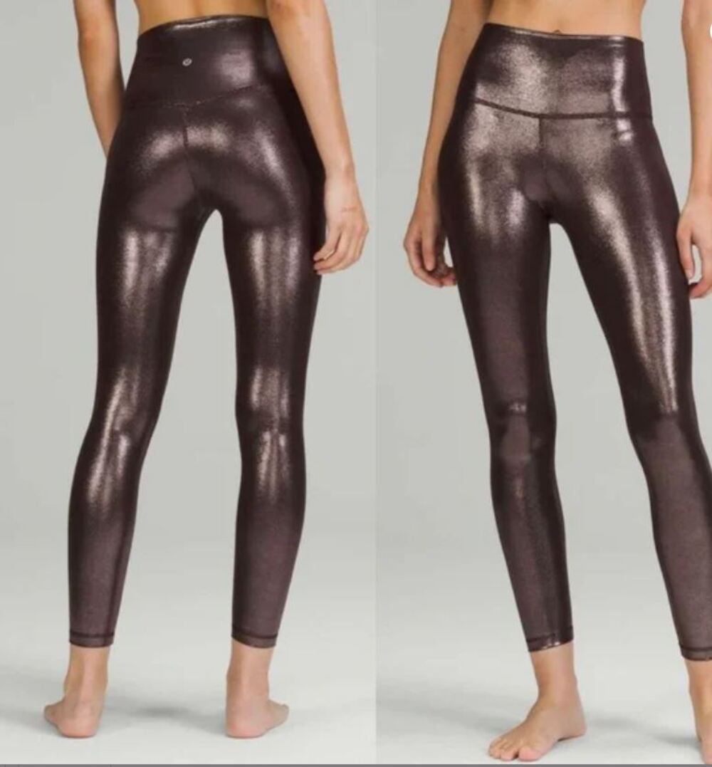 Lululemon Align High-Rise 25" Shine Radiate Foil Print French Press Leggings 14